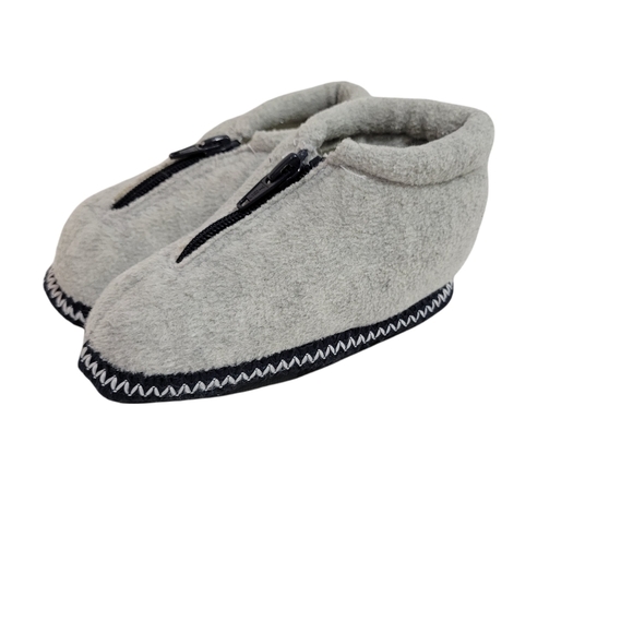 Children's Grey Zip Up Bootie Slippers 7-8 - Picture 1 of 4